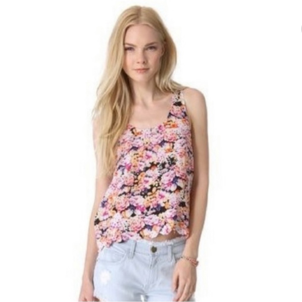 MINKPINK pink and orange cropped top Size M